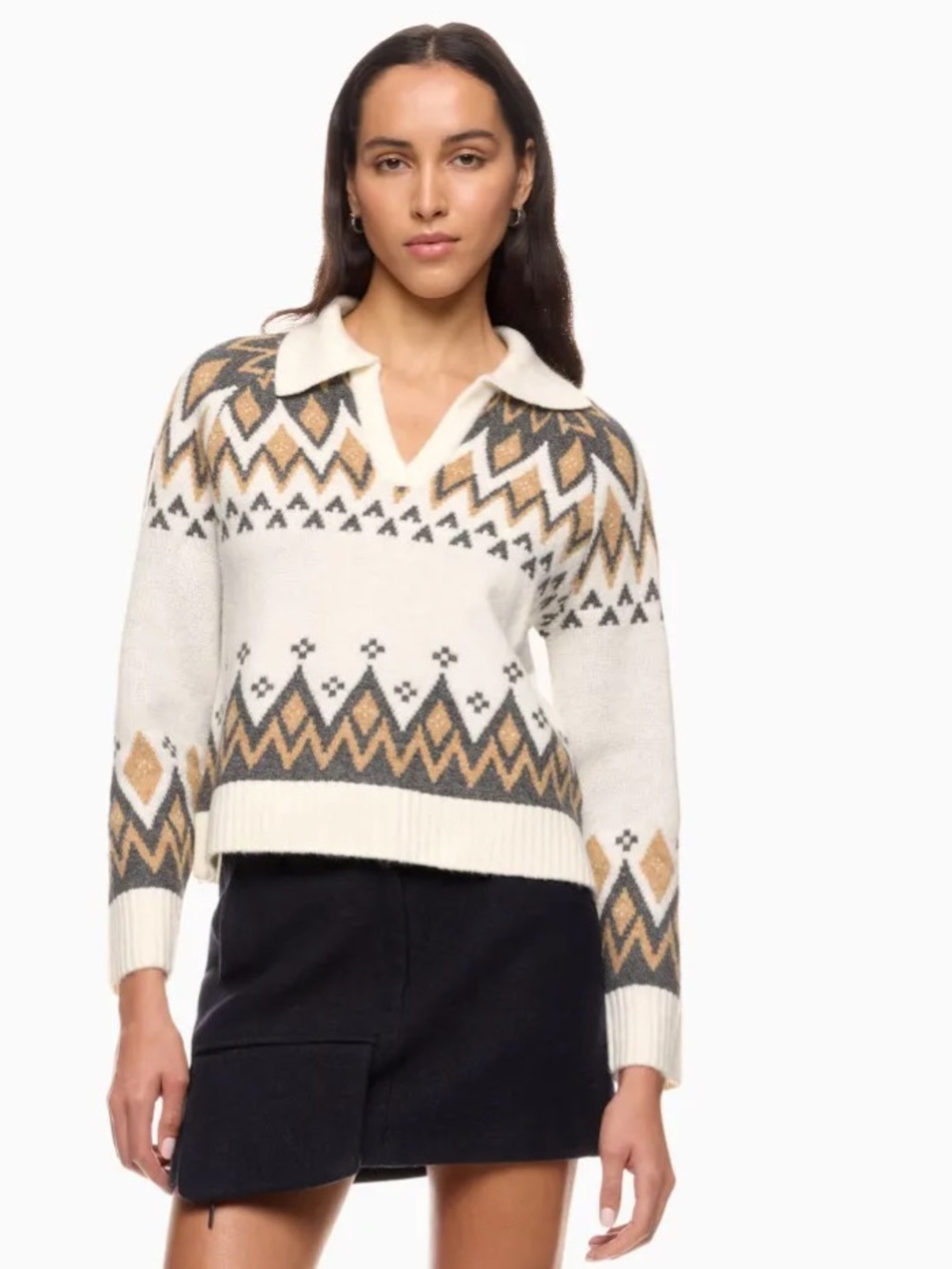 Cozy Fair Isle Vneck Sweater